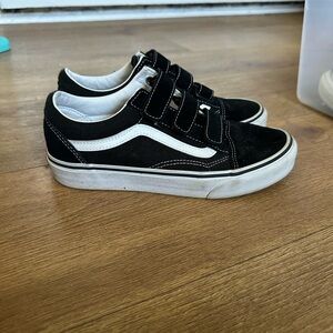 Vans Black and White Old Skool Sneakers Velcro straps